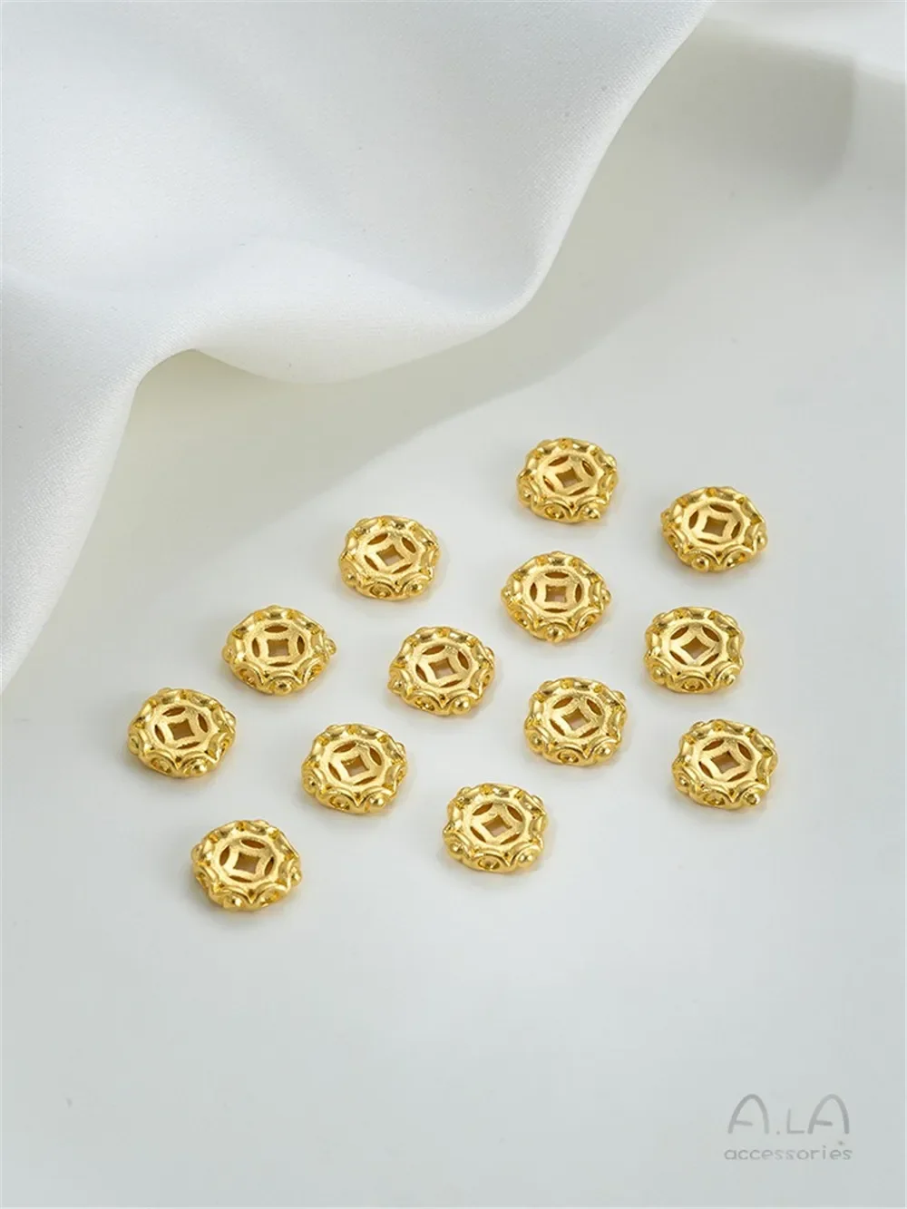 Песочное золото бусина-прокладка медная прокладка для монет цилиндрические