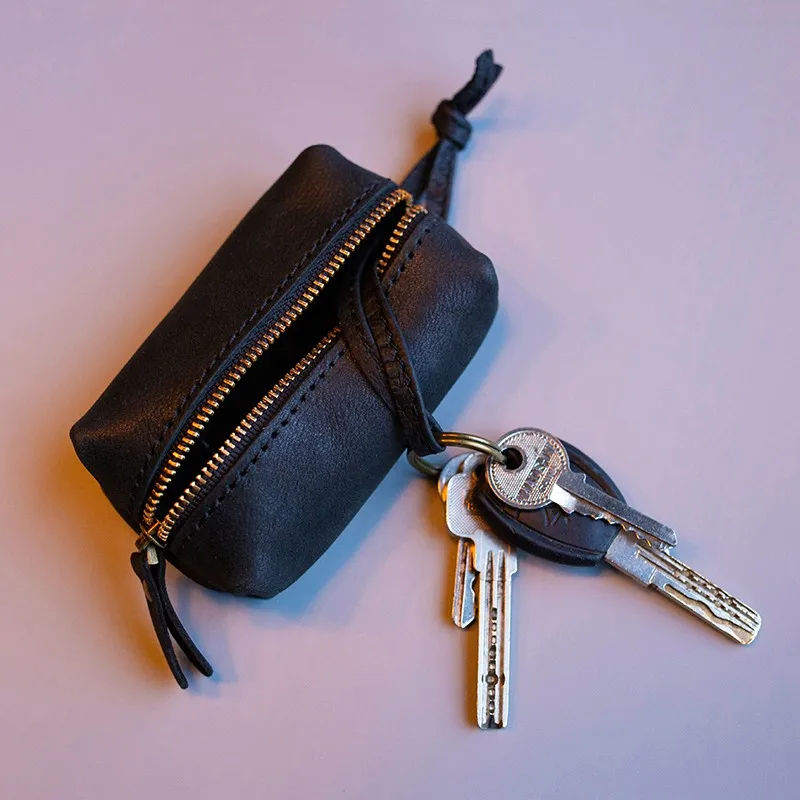 New arrival genuine leather key wallets for women Original design Cute key holder pocket with zipper  Key chain  key organizer