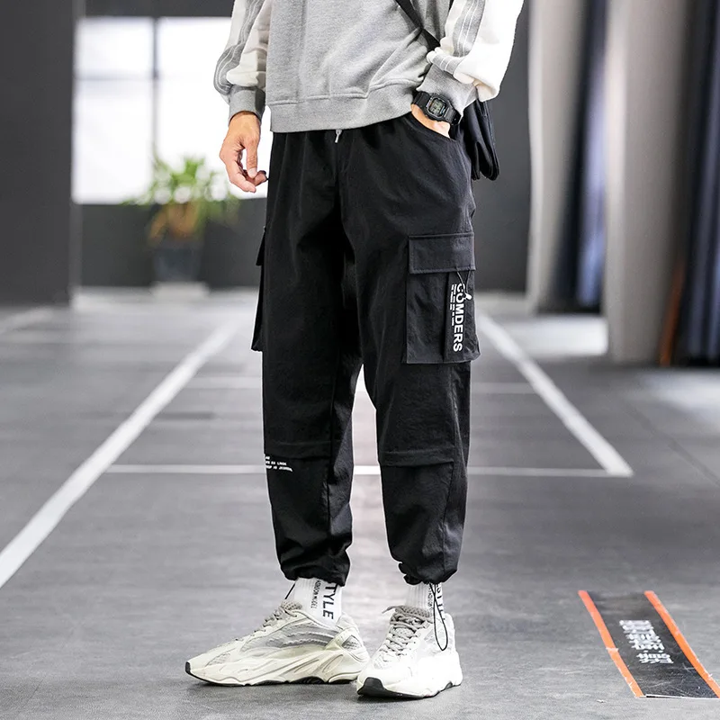 

Daily Casual Black Pants Men Goth Cargo Pants Joggers Men Punk Style Straight Trousers Summer Business Attendance Mens Clothing