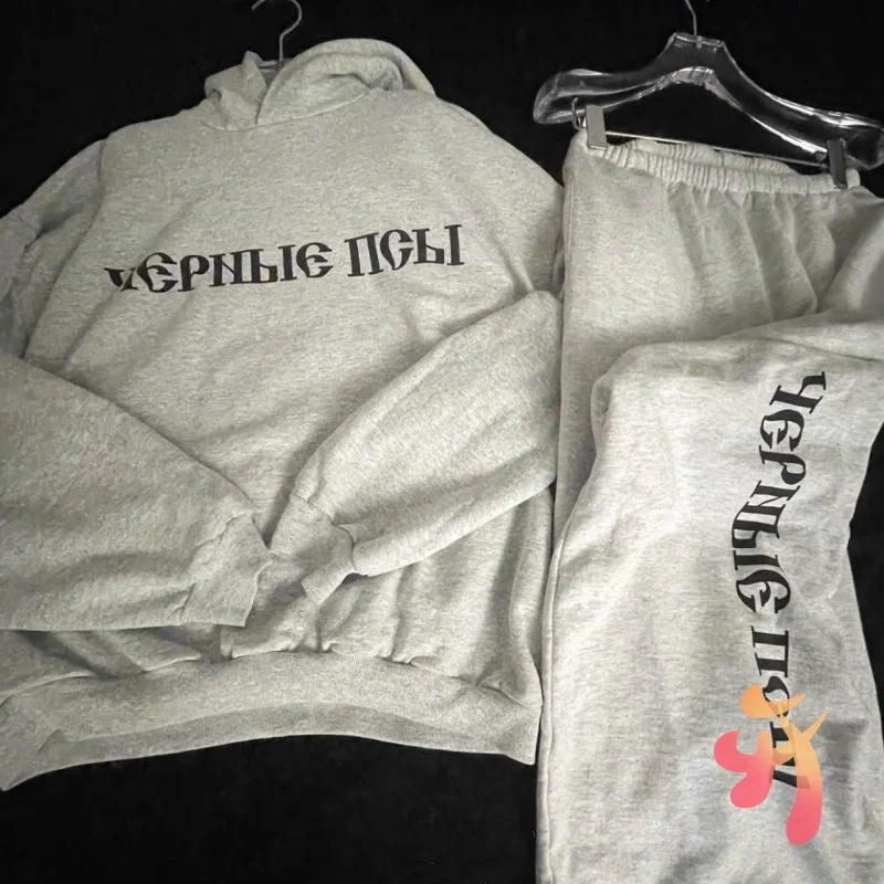 Американские уличные серые флисовые толстовки Kanye большого размера для мужчин и