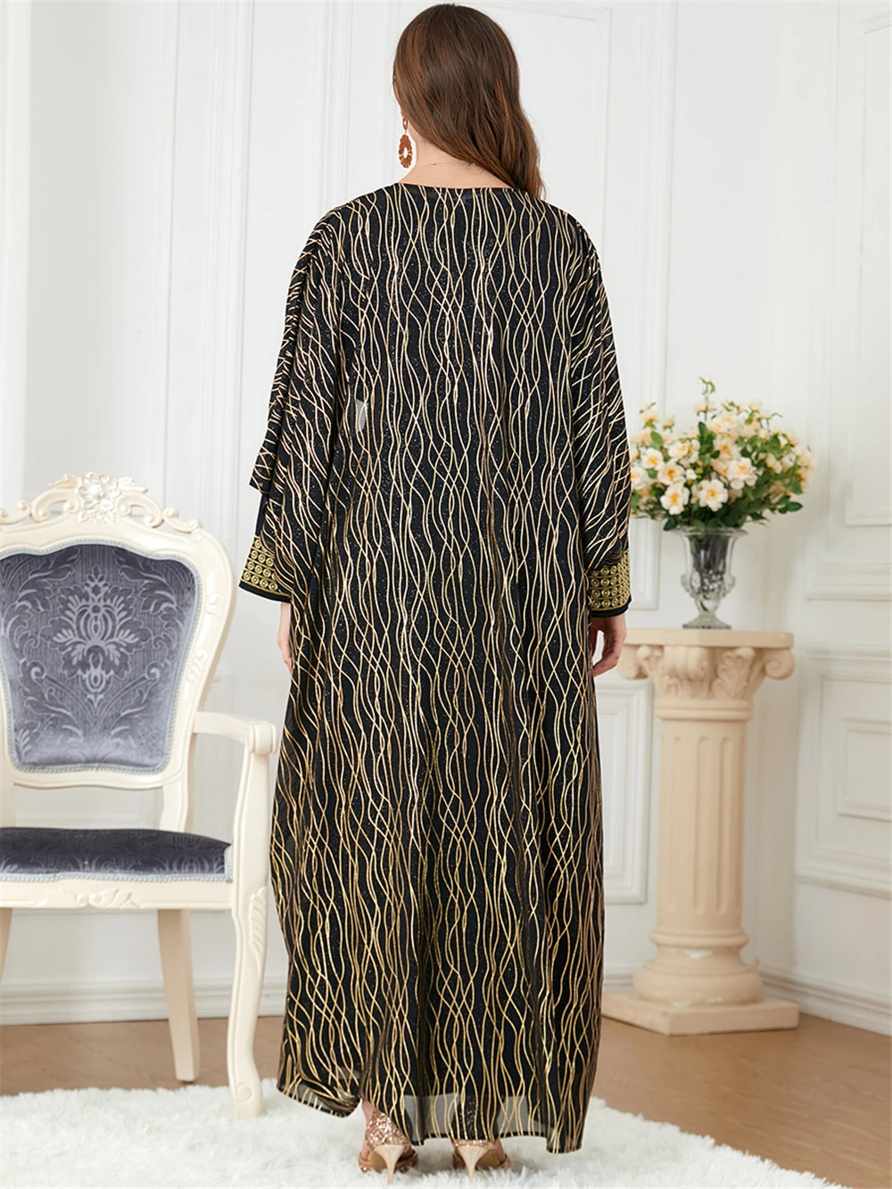 Musulman Ensembles Abaya Dubai Turkey Muslim Long Sleeve Dress Loose Chiffon Boubou 2023 Mubarak Islamic Clothing Djellaba Femme