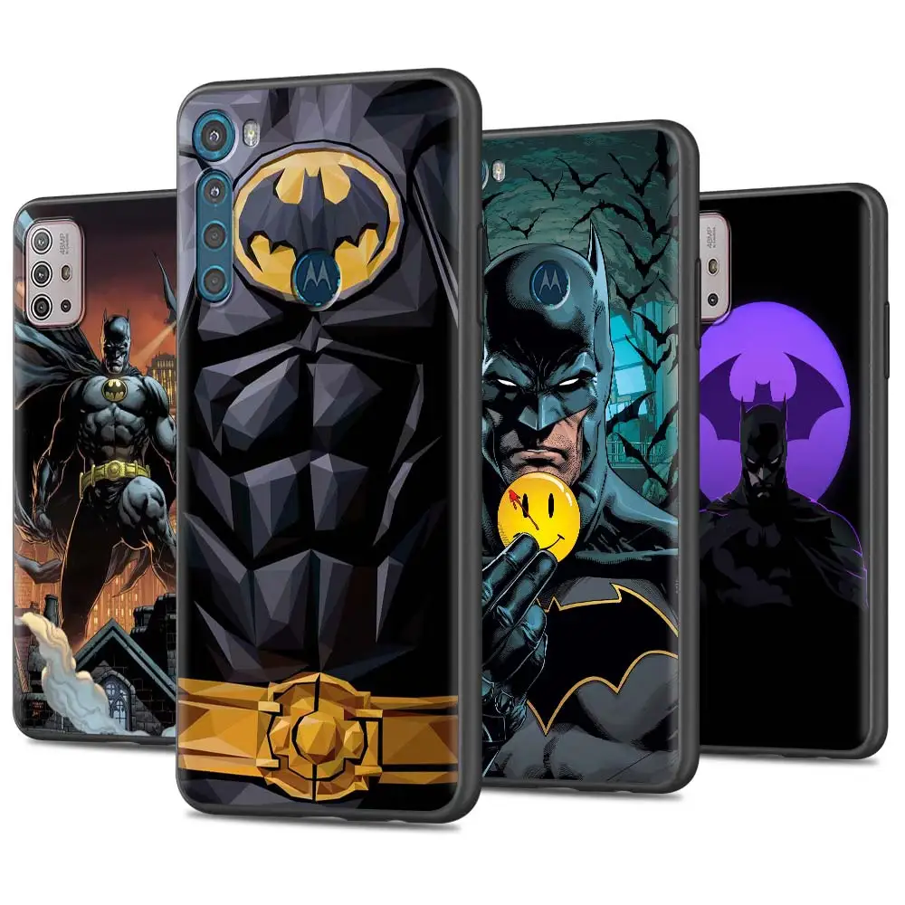 black phone case for motorola moto g30 g60 g9 play one fusion g8 power e6s flexible coques one hyper sac batman logo free global shipping