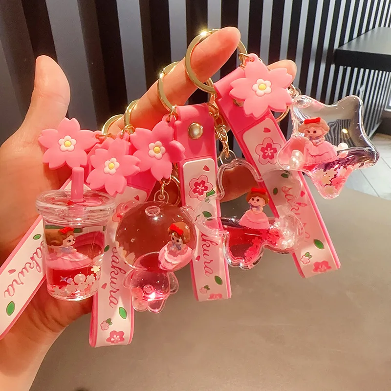 Милая Розовая кукла принцессы с маслом и зыбучим песком брелок в бутылке Женская