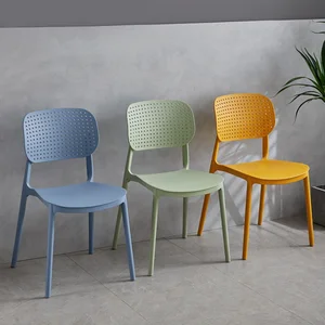 Simple Modern Dining Chair Household Thickened Plastic Chair Adult Dining Table Stool Backrest Internet Hot Casual Horn Chair