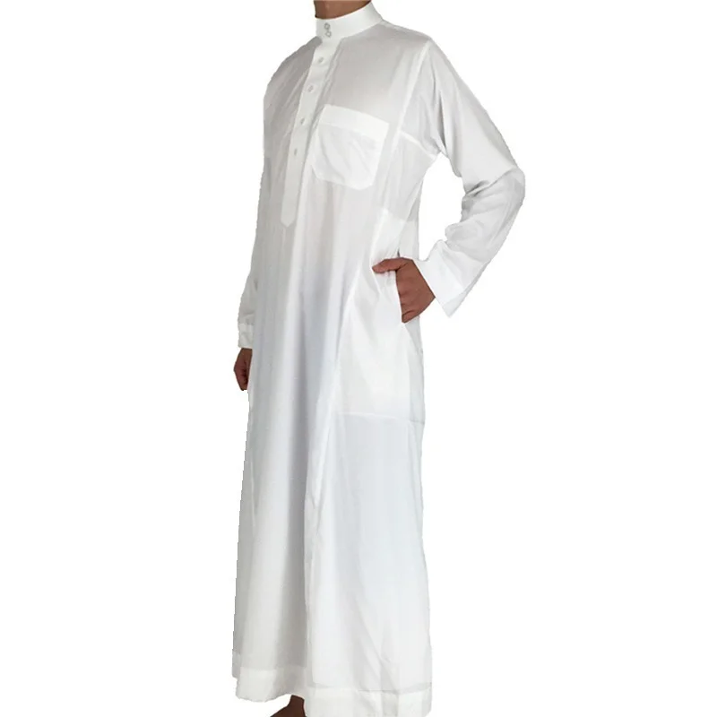 Middle East Men Jubba Thobe Muslim White Abaya Saudi Arabia Dubai Djellaba Pakistan Turkey Clothing Islamic Ramadan Man Robes