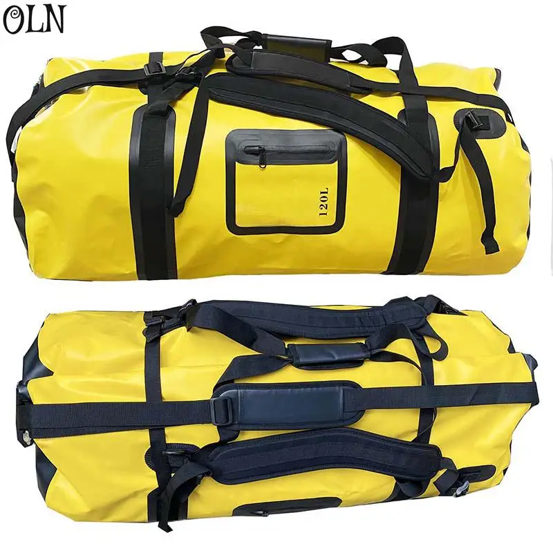 

120L Waterproof Kayaking Dry Duffel Bag Large Capacity Motorcycle Saddle Luggage Dry Bag for Beach Rafting Skiing Travel Camping