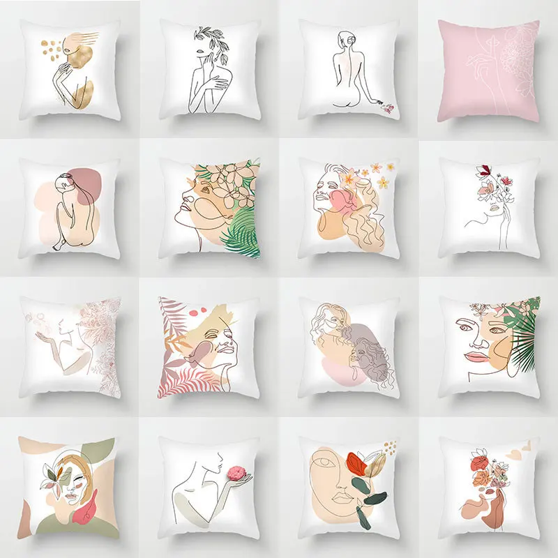 

45*45cm Square Cushion Cover Pillow Case Throw Pillows Covers Pillowslip Home Supplies Car Decor Waist Throw Cushion Cover