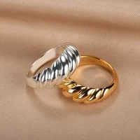 croissant chunky rings for women weeding jewelry twisted couple rings best friend gifts bff 2022 bague femme