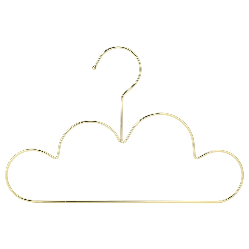 

10Pcs Hangers Non Slip Metal Toddlers Clothes Hanger Golden Kids Cloud Shape Coat Hanger Clothing Storage Organizer Rack