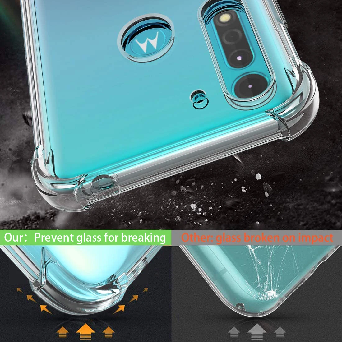 Motorola Moto G8 Power Lite Shockproof Clear Case, TPU Soft Transparent Crystal Flexible Cover for Moto G8 Play,G8 Power,G8 Plus