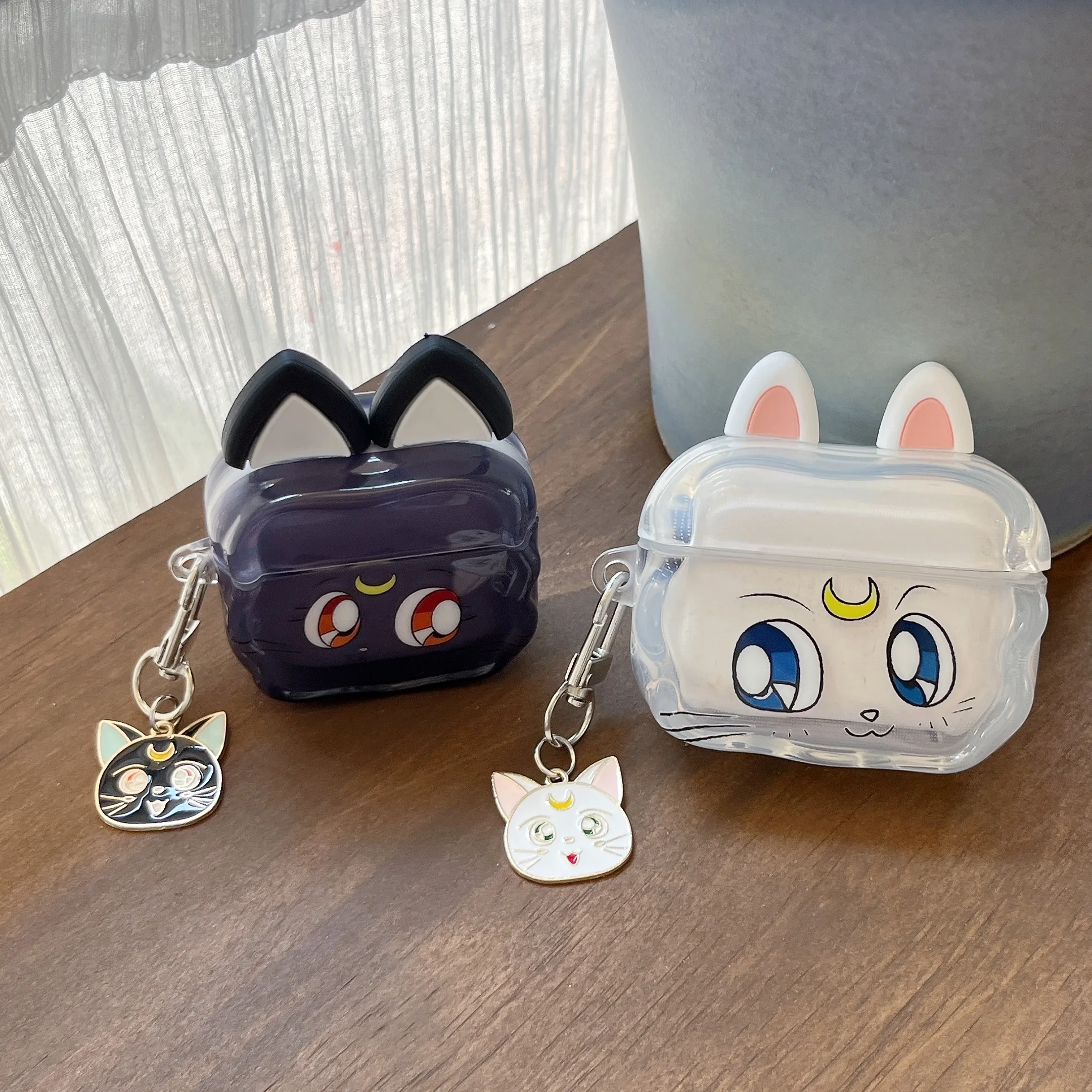 Фото Чехол для наушников Airpods pro3/pro2 Moon Hare Black Cat, защитный чехол для Airpods 4, чехлы для Airpods 1/2/3, трендовые парные чехлы №2