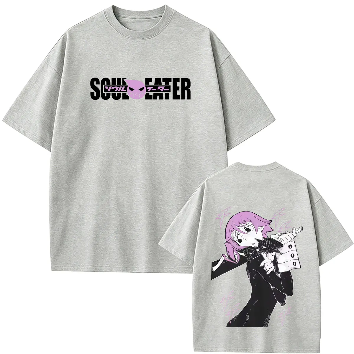 Фото Футболка с графическим принтом Anime Soul Eater Crona, мужская одежда, винтажная уличная одежда в стиле манга, мужская модная повседневная футболка оверсайз с круглым вырезом №5
