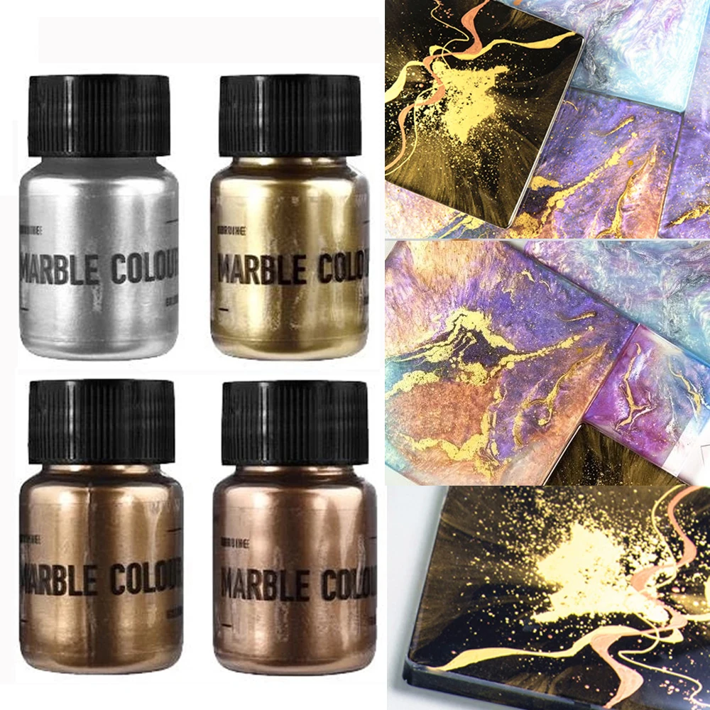 

4Color Epoxy Resin Colorant Glitter Marble Metallic Pigment Mirror Metal Texture Pearl Powder Resin Mold Dye Jewelry Making Tool