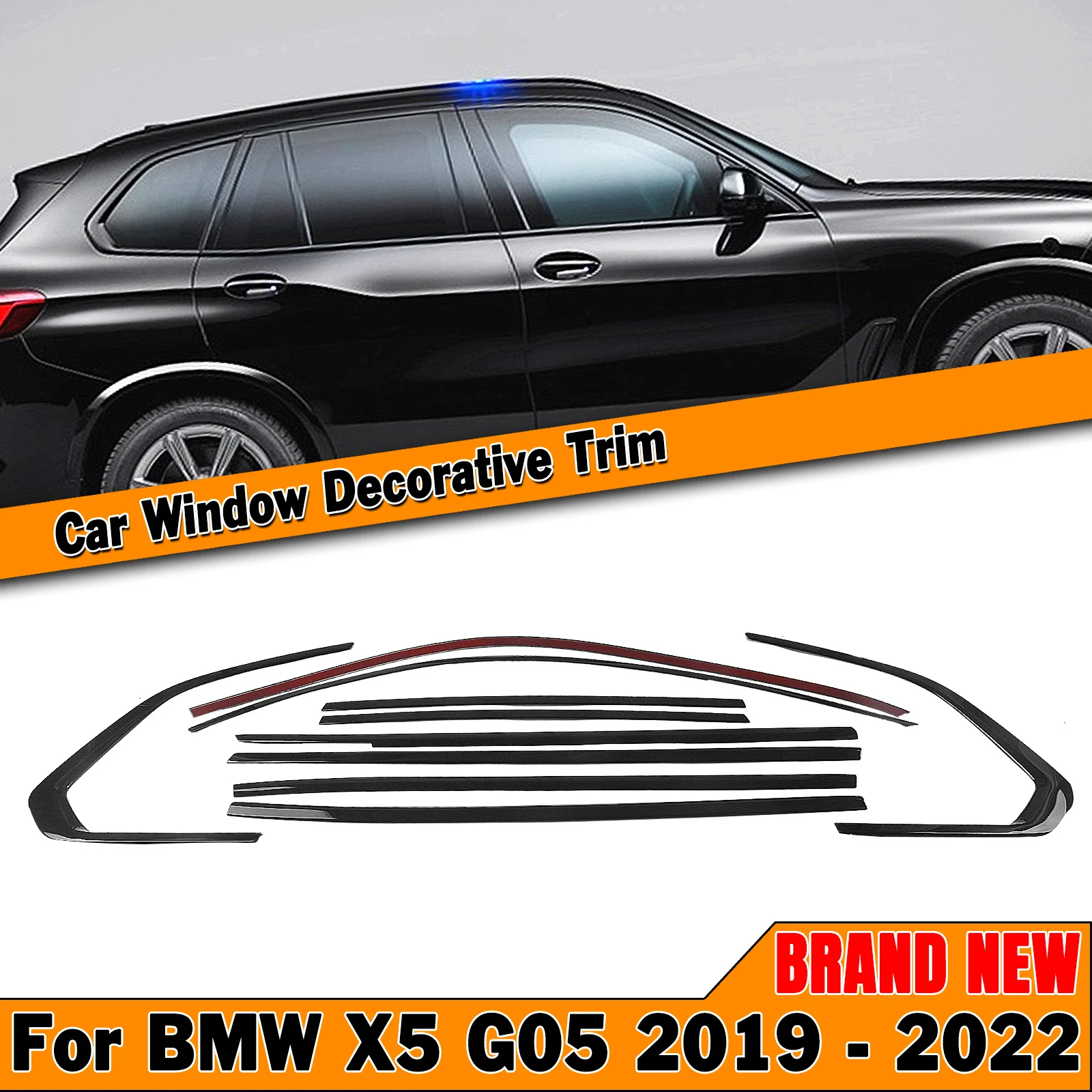 Внешняя накладка окна автомобиля для BMW X5 G05 2019-2024 титановая черная крышка из