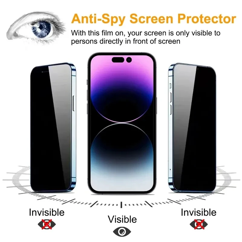 2PCS Privacy Screen Protector for IPhone 14 PRO MAX Mini Anti-Spy Tempered Glass for IPhone 11 12 13 XS Max XR X 6 7 8 Plus SE