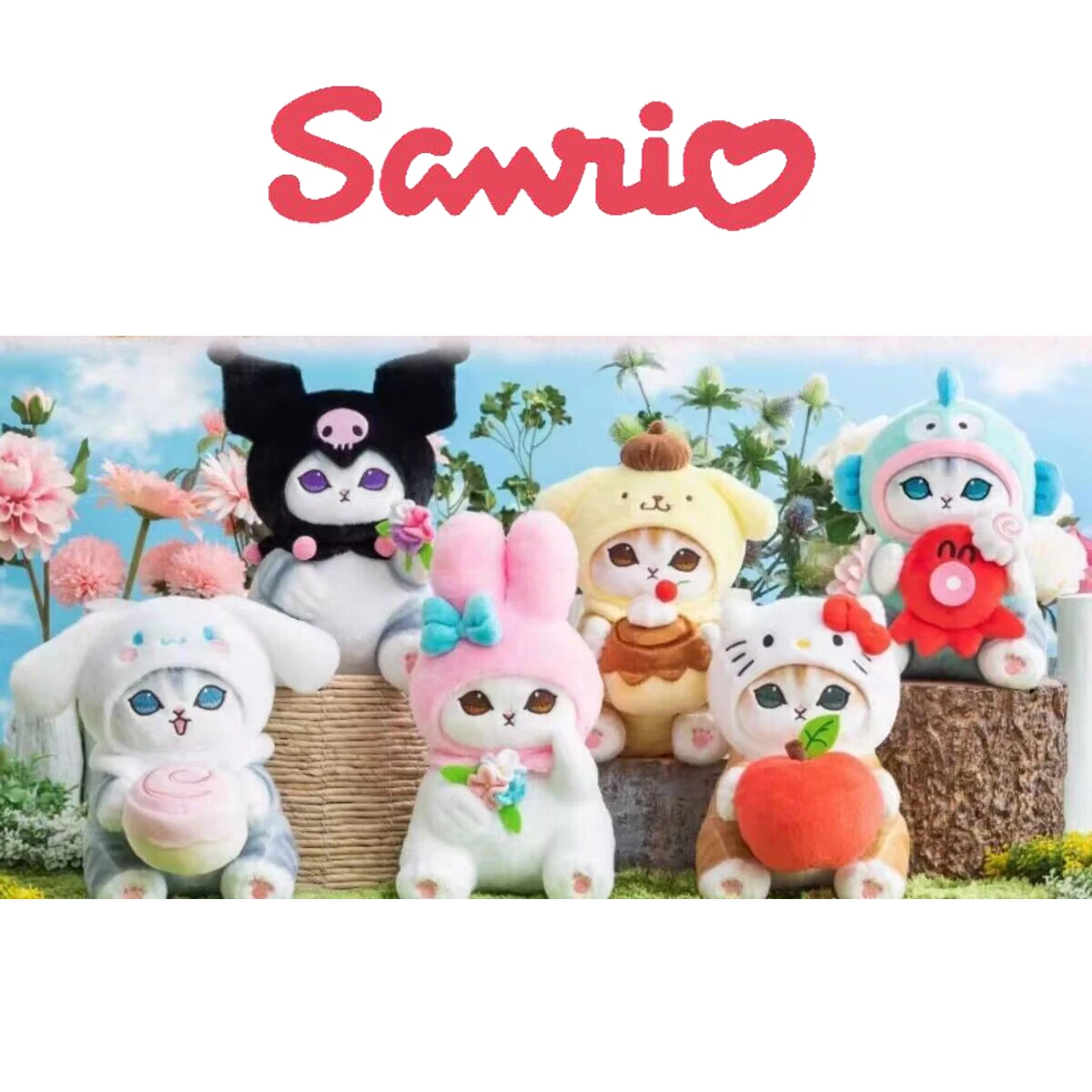 

Sanrio Plushie Keychains Shark Cats Hello Kitty Cinnamoroll Kuromi Pom Pom Purin Kawaii 12Cm Plush Soft Pendent Cute Toys