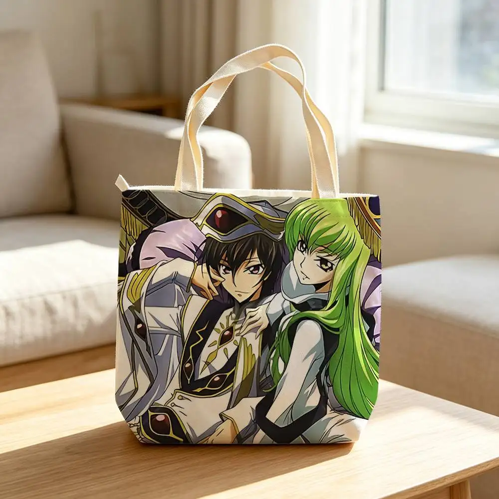 Фото Сумки для хранения Lelouch L-Lamperouge Anime Code G-Geass, водонепроницаемые холщовые сумки, подходящие для посещения занятий, походов за покупками, подарков. №5