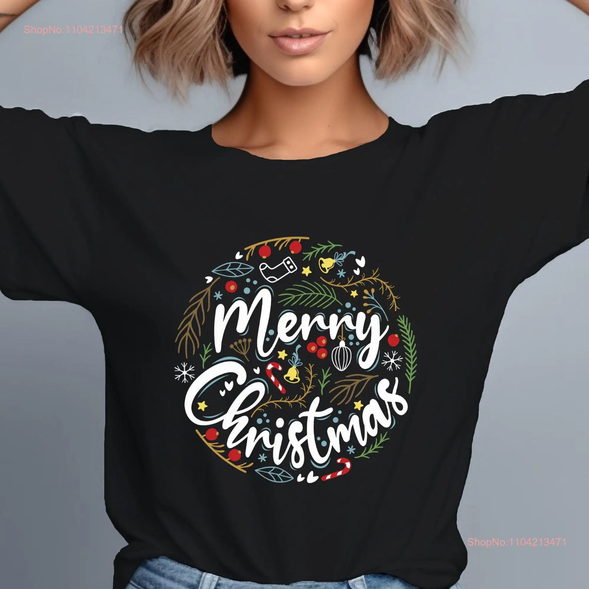 Christmas T Shirt Santa Party long or short sleeves