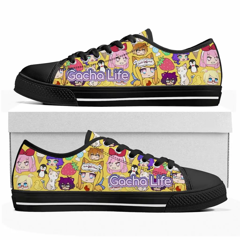 

Gacha Life Custom Low Top Sneakers Hot Cartoon Game Womens Mens Teenager High Quality Shoes Casual Tailor Made Canvas Sneaker