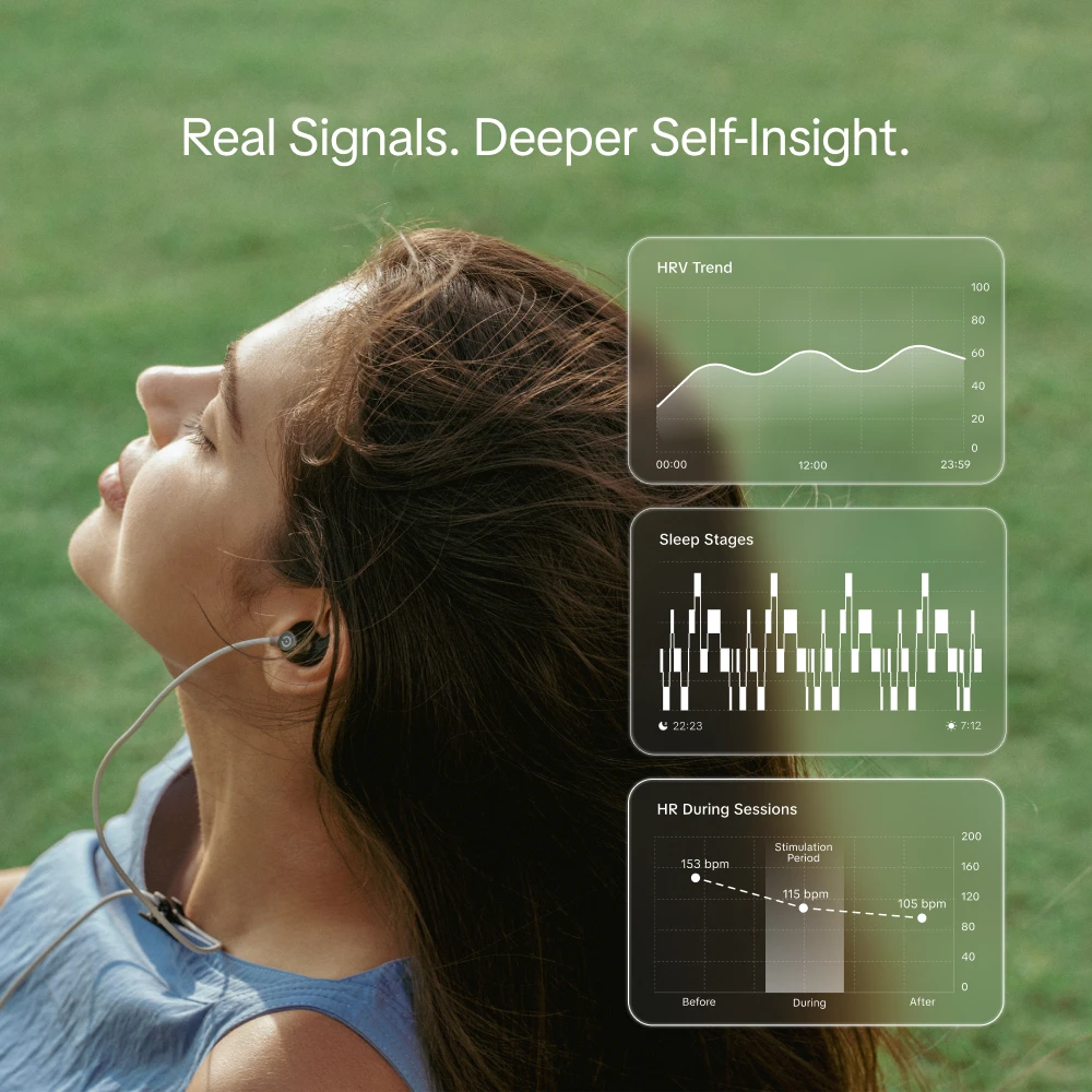 Фото ZenoWell Luna Plus: Стимулятор вагусного нерва с ИИ-тренером для глубокого сна, снятия стресса, нормализации ВСР и устранения головной боли без лекарств №4