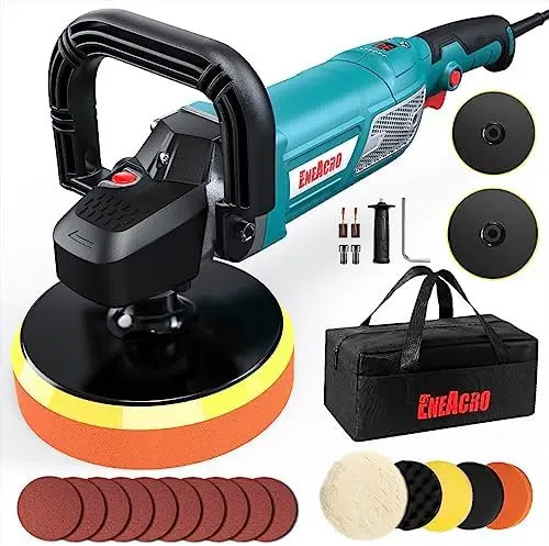 

Buffer Polisher, 1800W Rotary Car Polisher Waxer, Variable Speed with Digital Readout, 7\u201D/6\u201D Plate, Detachable Handles