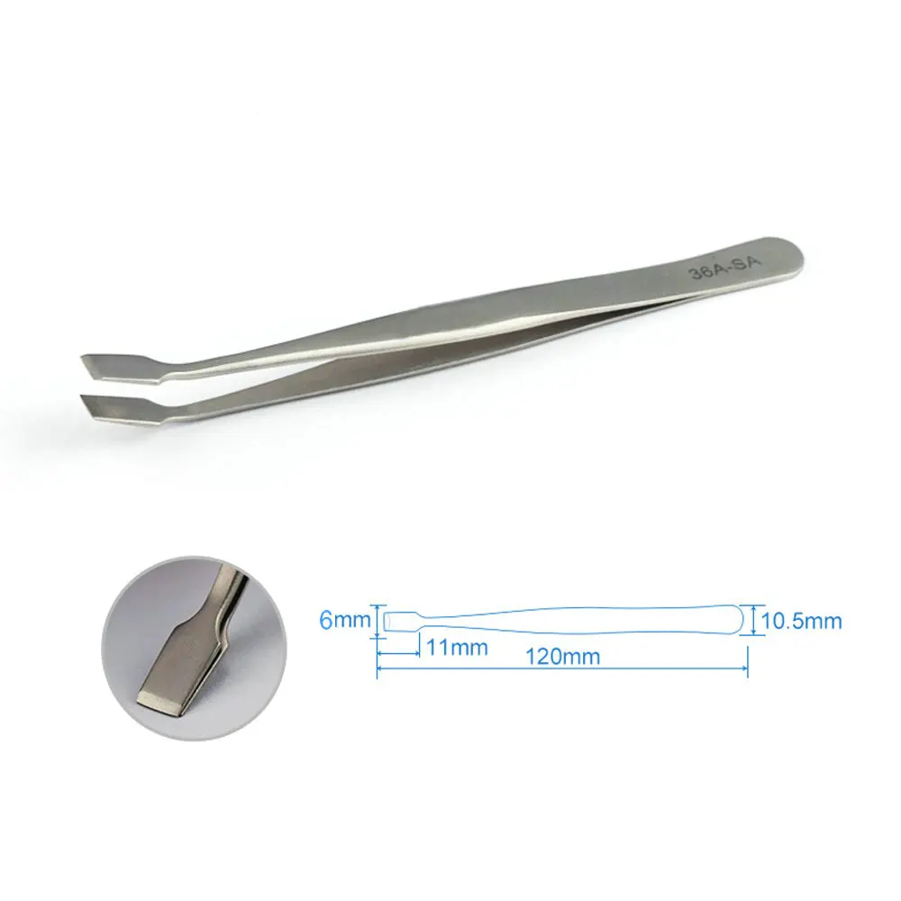 

Прецизионный штамп из нержавеющей стали, пинцет с круглым плоским ртом, деформированная головка, короткий изогнутый зажим, философский инструмент, скрепка для бумаги в форме лопаты