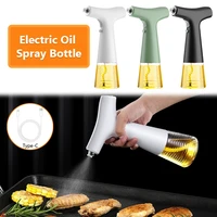 c2 usb charging electric oil spray bottle camping two spray models kitchen 240ml oil dispenser storage cooking barbecue grilling