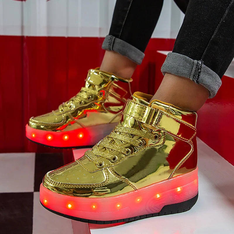 

Roller Skates Shoes Children Kids 2021 Sports Fashion Casual Boys Girls Led Lighted 2 Wheels Sneaker Skating Baby Luminous Boots
