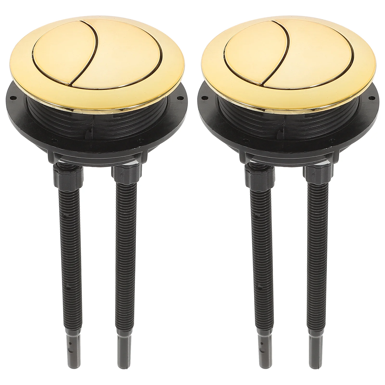 

2 Pcs Toilet Tank Button Switch Cistern Mansfield Flush Valve Dual Push Black Sink Flushing