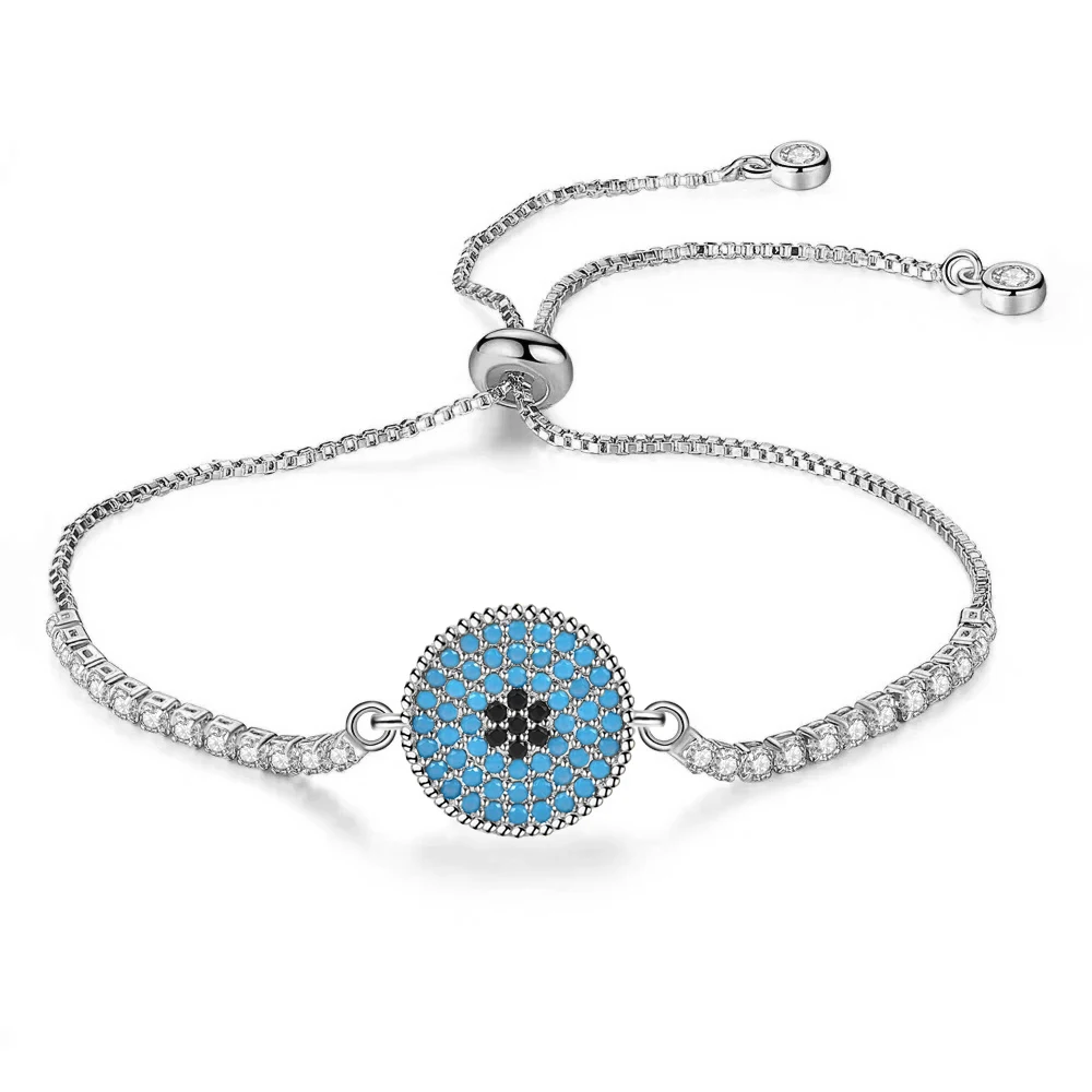 Круглый круг с кристаллами циркония Nazar браслет-подвеска от сглаза женский