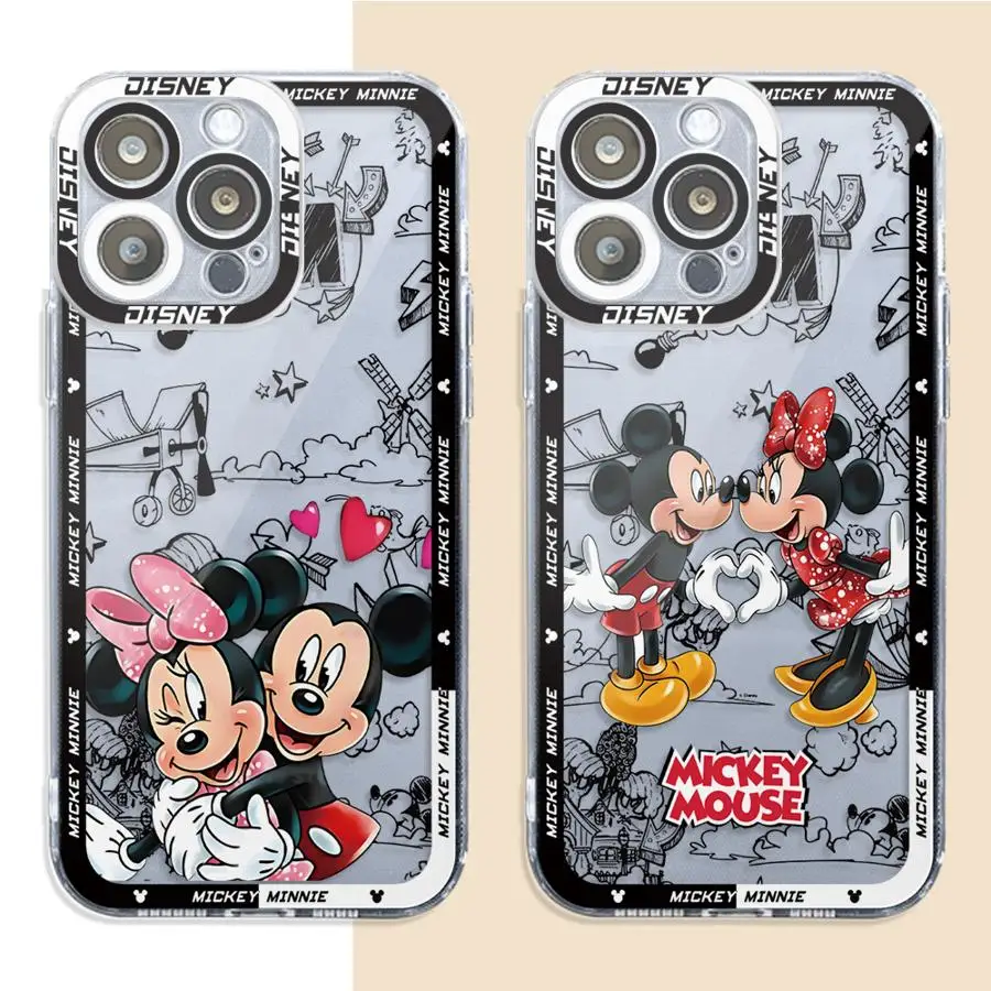 Disney Mickey Mouse Cover Phone Case for Apple iPhone 13 15 16 Pro Max 14 11 12 7 8 Plus X XS MAX XR Plu Soft TPU