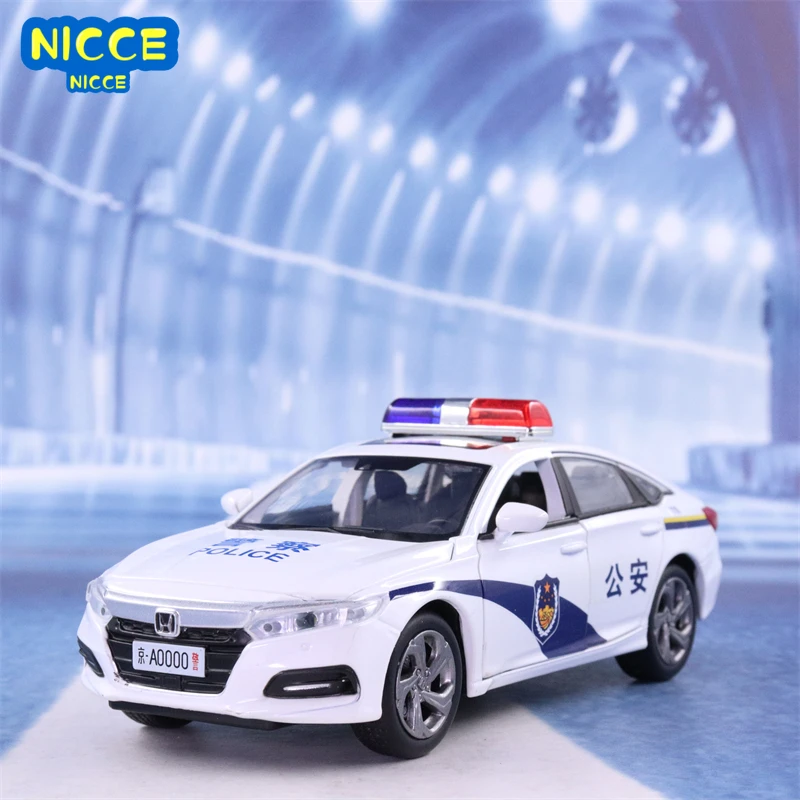 

Nicce 1:32 Honda Accord полицейская модель автомобиля литье под давлением модель автомобиля со звуком светильник детская игрушка коллекционный пода...