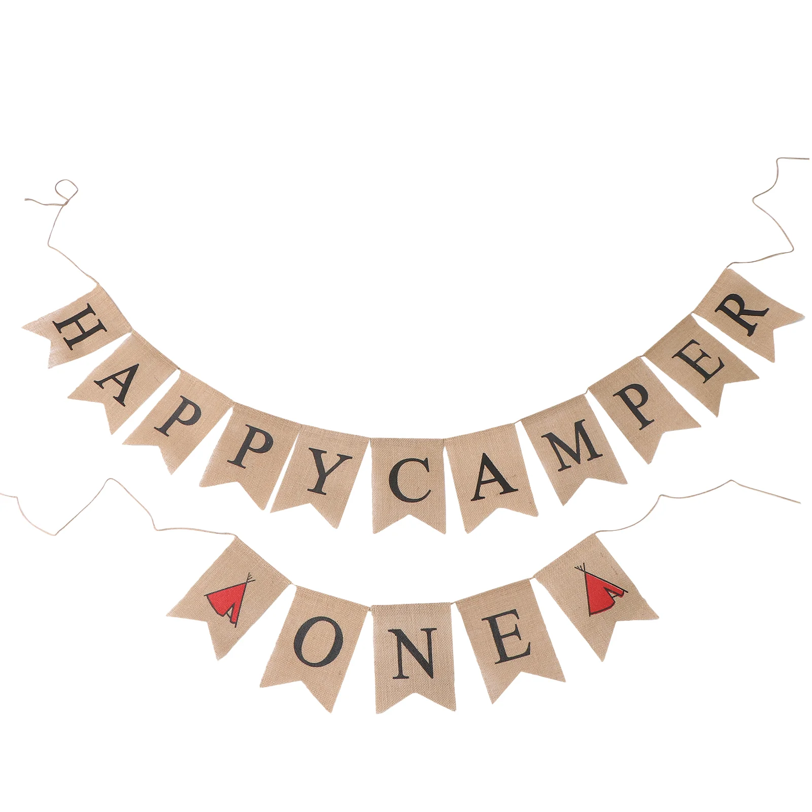 

1 Set Happy Cmper Banner Linen Banner Camping Party Banner Theme Bunting Camping Party Pulling Flag