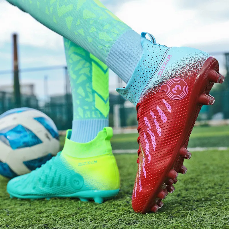 High Quality Knitting Leather Football Boots Men Comfortable Breathable Men's Soccer Boots Non-slip Specialty Training Shoes Men