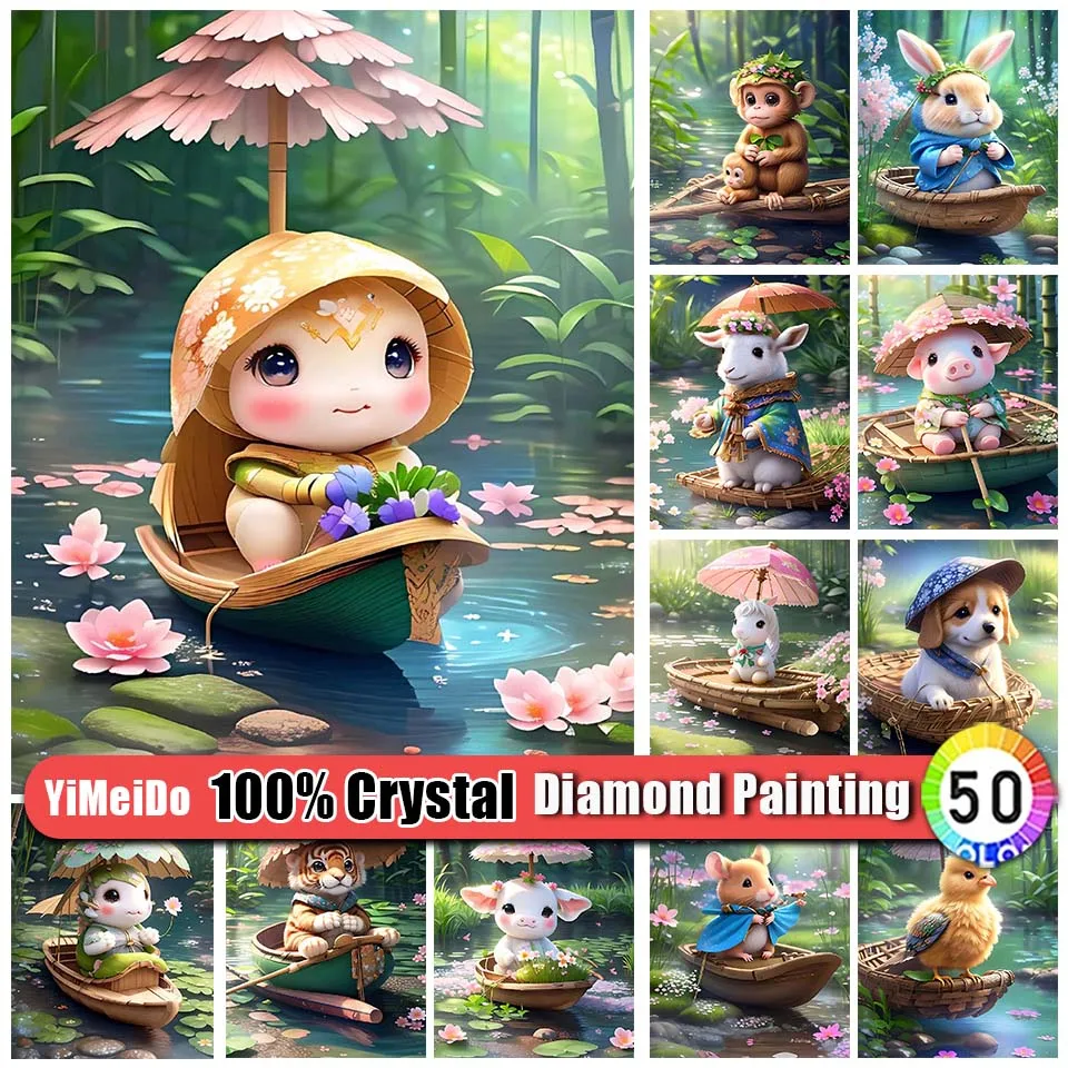 

YiMeiDo 100% алмазная живопись, мультяшная женская сумка на молнии, квадратная и круглая мозаика, алмазная вышивка, вышивка крестиком, искусство