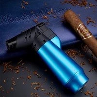 new hot sale dual mode flame windproof flashlight cigarette lighter butane inflatable for cigar smoking men gift
