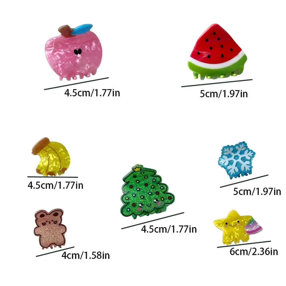 Мультяшный Ацетатный коготь для волос женщин банан Медведь Дерево арбуз
