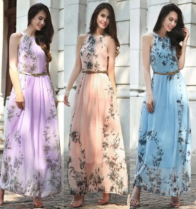 

Oversized Summer Long Dress Women Sleeveless Plus Size 3XL Ladies Maxi Long Dresses Beach Bohemian African Dresses for Women
