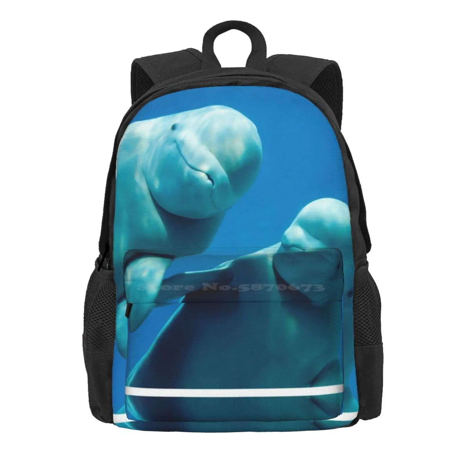 Лидер продаж школьный рюкзак Beluga с белыми китами модные сумки морские наземные