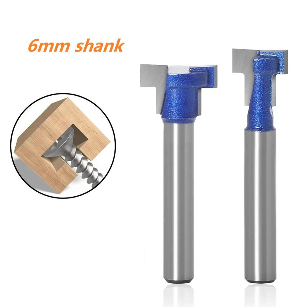 

1pc 6mm Shank T-Slot Router Bit Key Hole Bit Hex Bolt T Slotting Milling Cutter Router Bit For Solid Wood MDF Plywood Particle