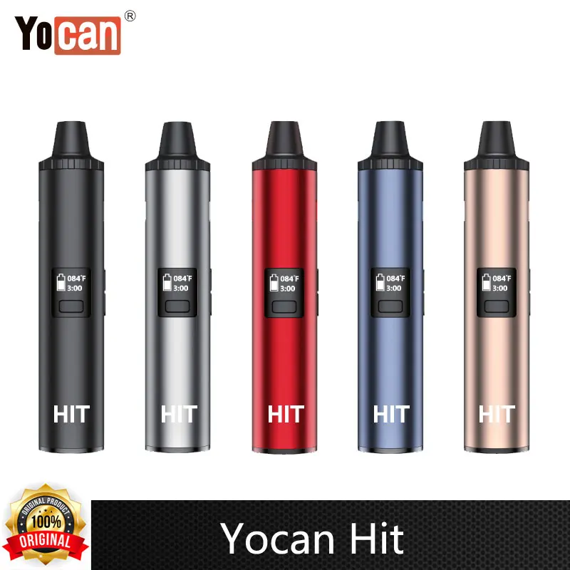 

Original Yocan Hit Kit Dry Herb Vaporizer 1400mAh Battery 30s Ceramic Heat-Up OLED Display Convection Oven E Cigarette Vape Pen