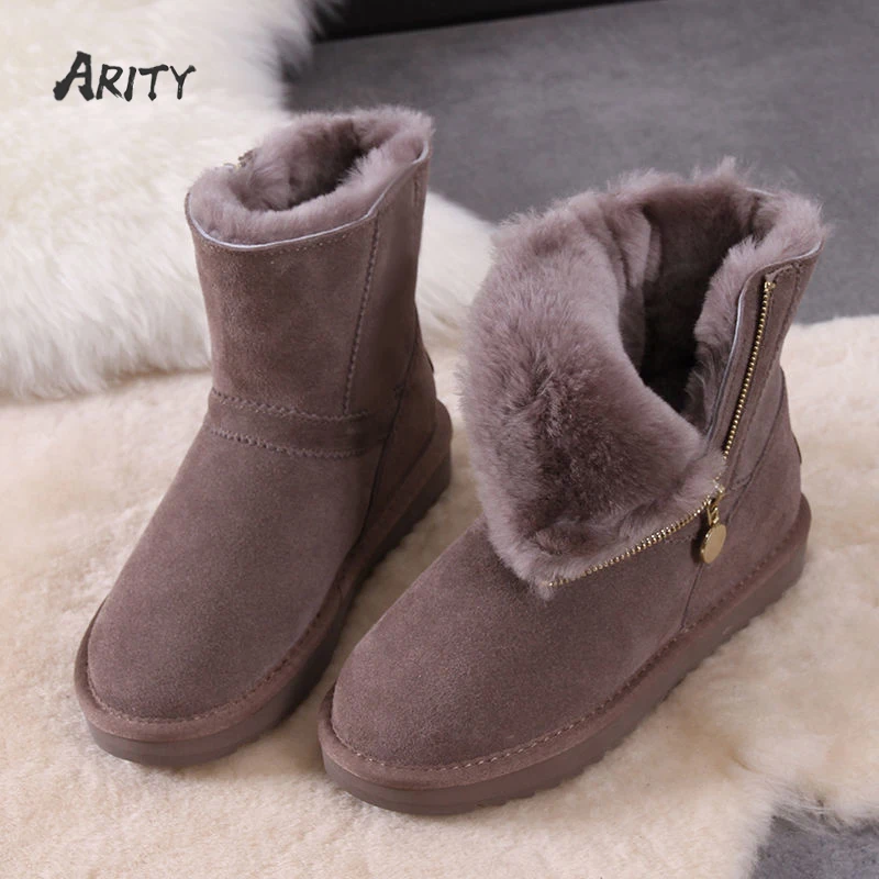 

2021 Winter New Snow Boots Women's Fur One Middle Tube Boots Thickened Warmth Non-slip Zipper Tide Cotton Shoes