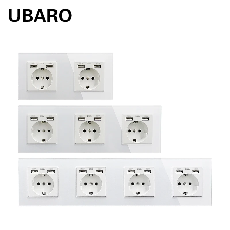 Настенная розетка стандарта ЕС UBARO с USB-разъемом электрическая