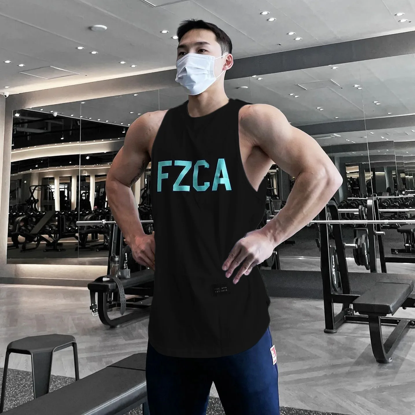 

2022 Summer New Gym Vest Men Bodybuilding Sleeveless Sports Tank Top Quick-drying Cotton Fitness Running Tank Top men Clothes