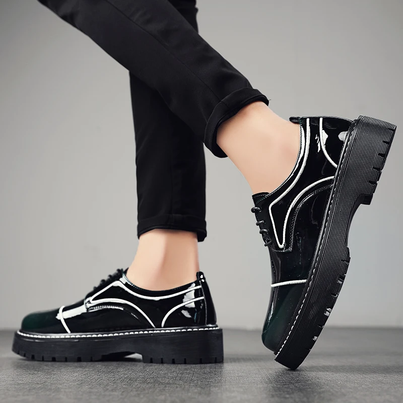 Итальянская модная кожаная обувь туфли-оксфорды мужская повседневная деловые