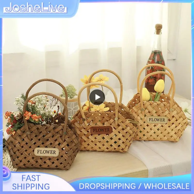 

Storage Basket 2023 Multifunctional Flower Basket Portable Wicker Or Bamboo Girl Cachepot Wicker Baskets Organization Storage