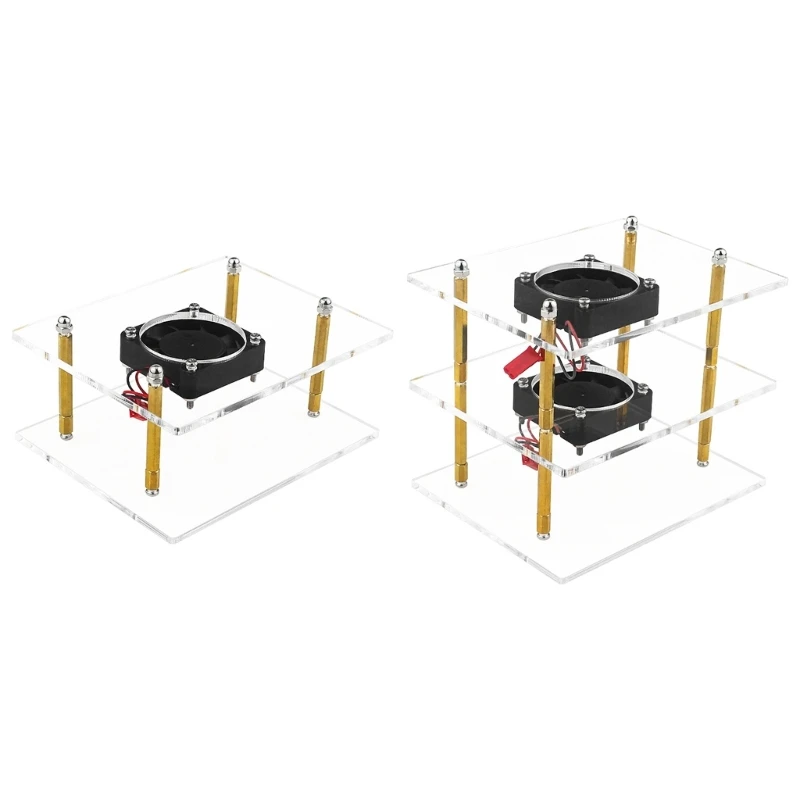 

1/2-слойный акриловый чехол для платы Orange Pi 5 Plus, прозрачная защитная коробка с охлаждающим вентилятором