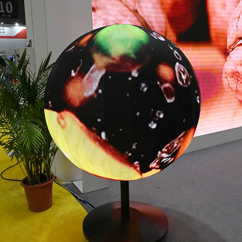 Фото Сферический LED-экран для рекламы: круглый 3D-дисплей в виде шара, полноцветный, на заказ, от фабрики в Шэньчжэне №4