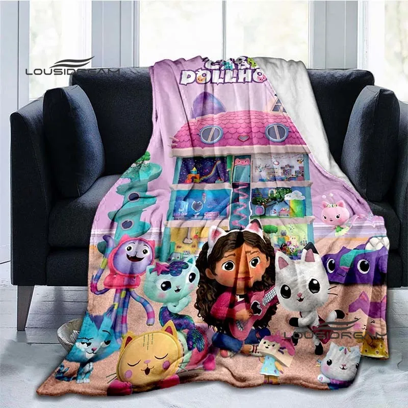 

Милый мультяшный кукольный домик Габби одеяло креативное Фланелевое пушистое флисовое покрывало подарок для детей и взрослых диван для путешествий кемпинга