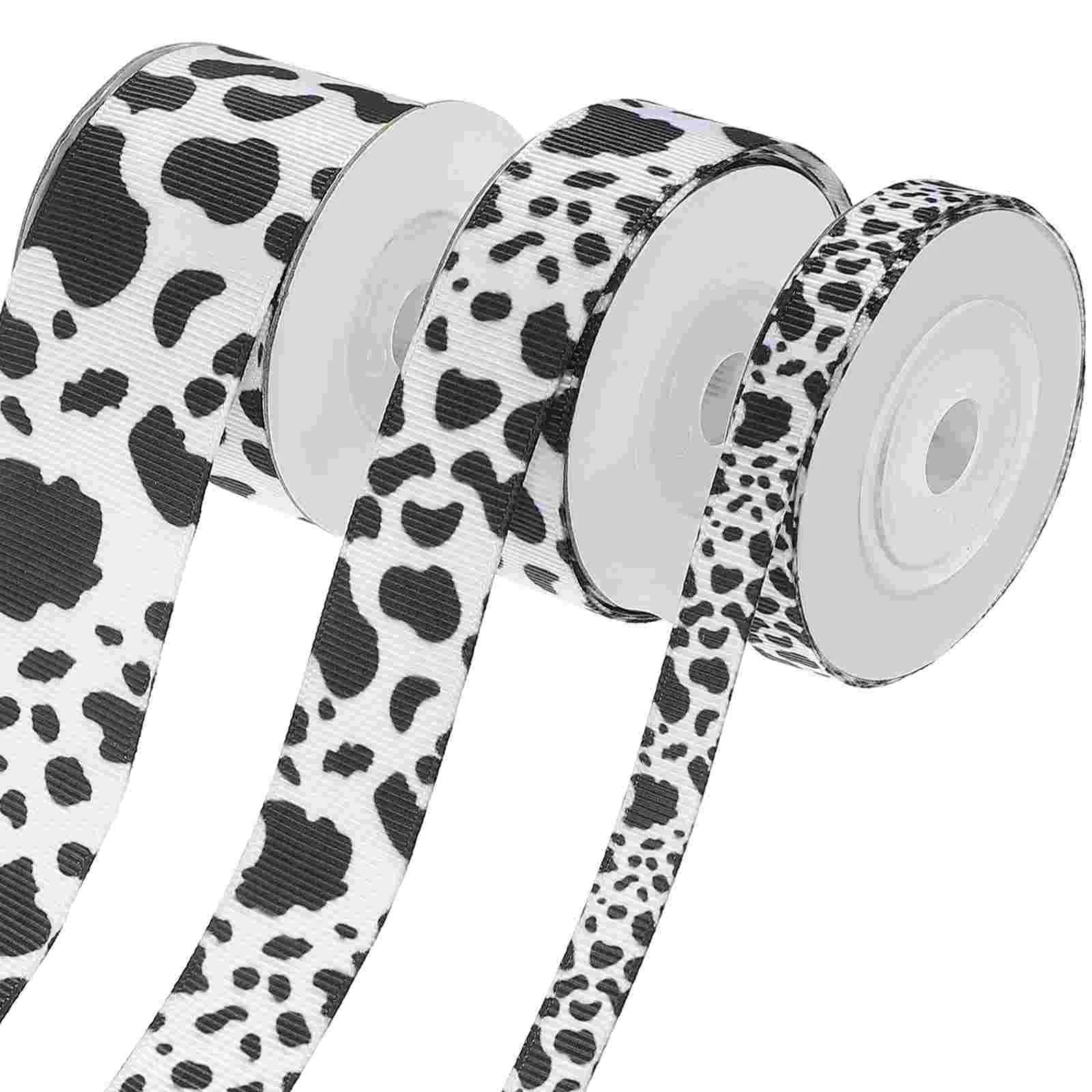 

Ribbon Diy Gift Wrapping Packaging Webbing Cow Cake Ribbing Strap Packing Transfer Heat Printing Decorativeblack Band Pattern